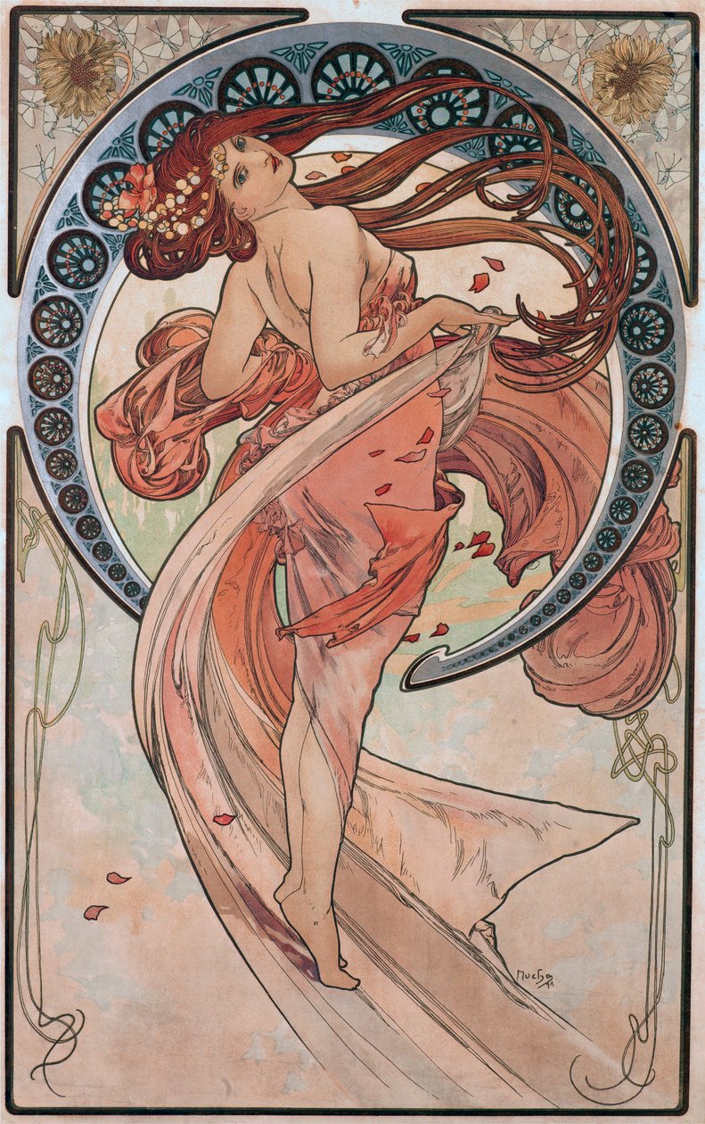 Danza (Rose) de Alphonse Mucha