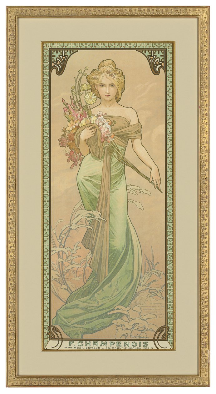 Las cuatro estaciones: Primavera, 1900 de Alphonse Mucha