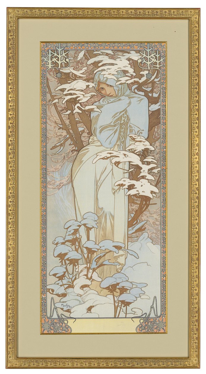 Las Cuatro Estaciones: Invierno, 1900 de Alphonse Mucha