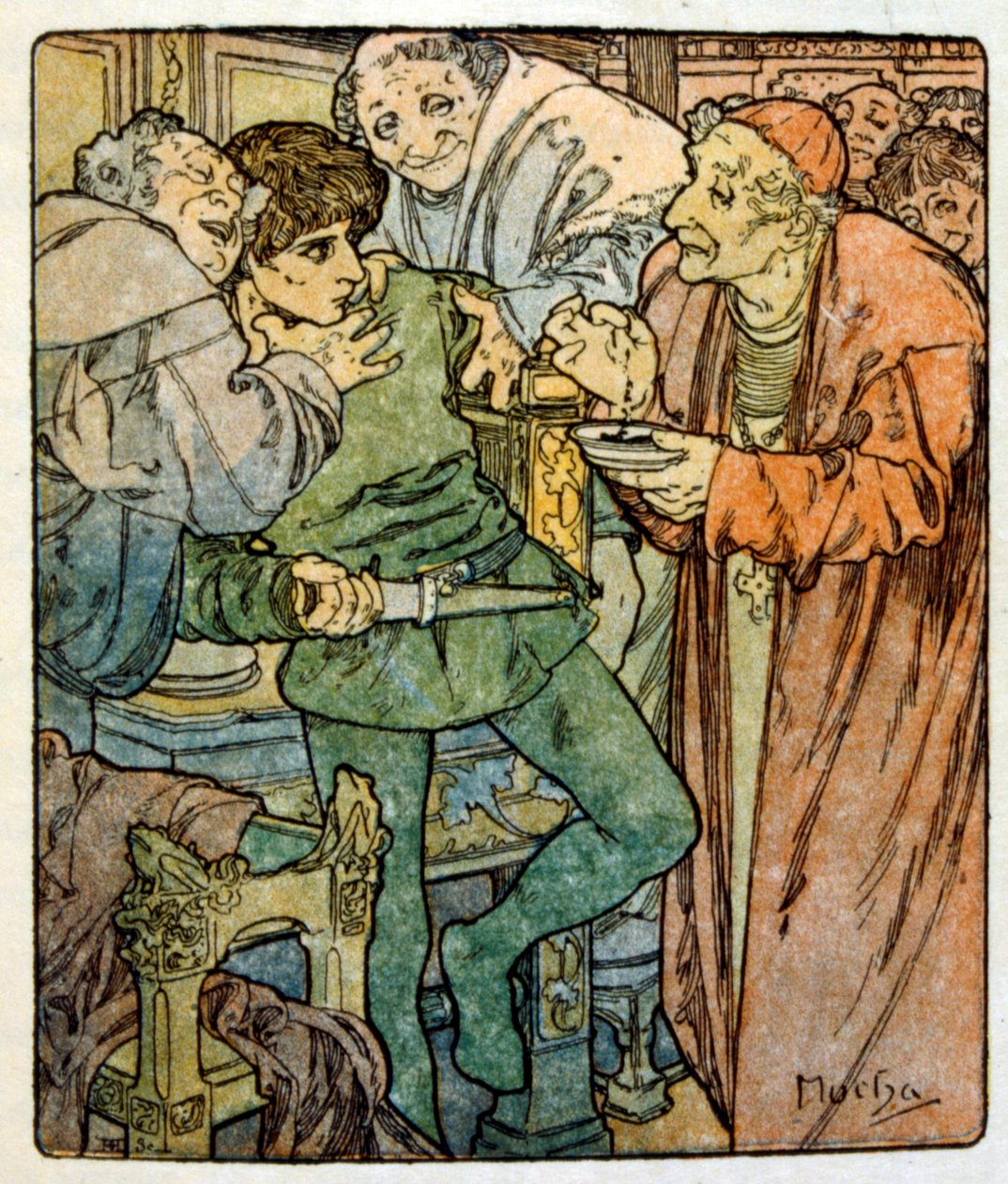 Ilustración de Alphonse Mucha de "Clio", una obra del autor francés Anatole France. 1900. Mucha (1860-1939) fue un pintor checo del Art Nouveau de Alphonse Mucha