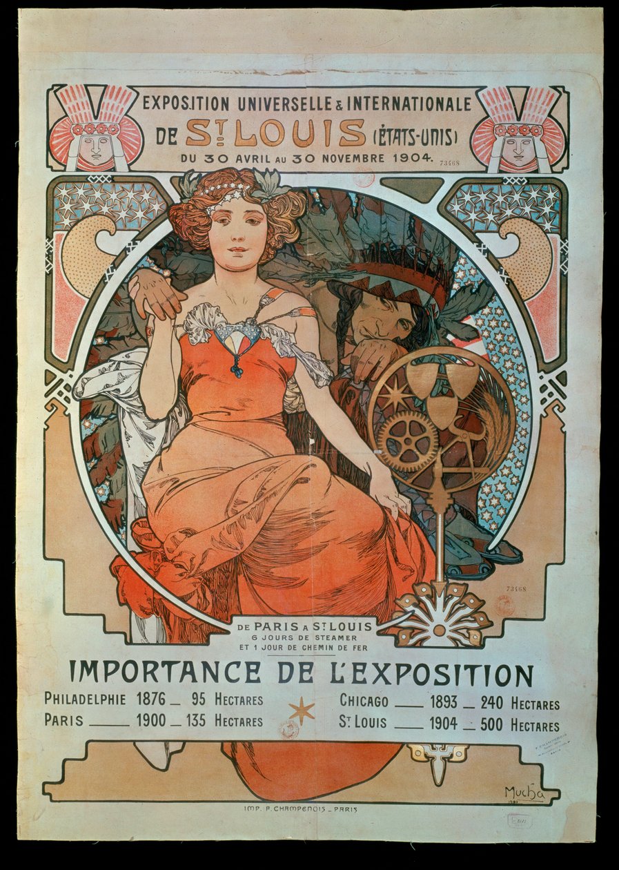 Cartel de la Exposición Universal e Internacional ... de Alphonse Marie Mucha