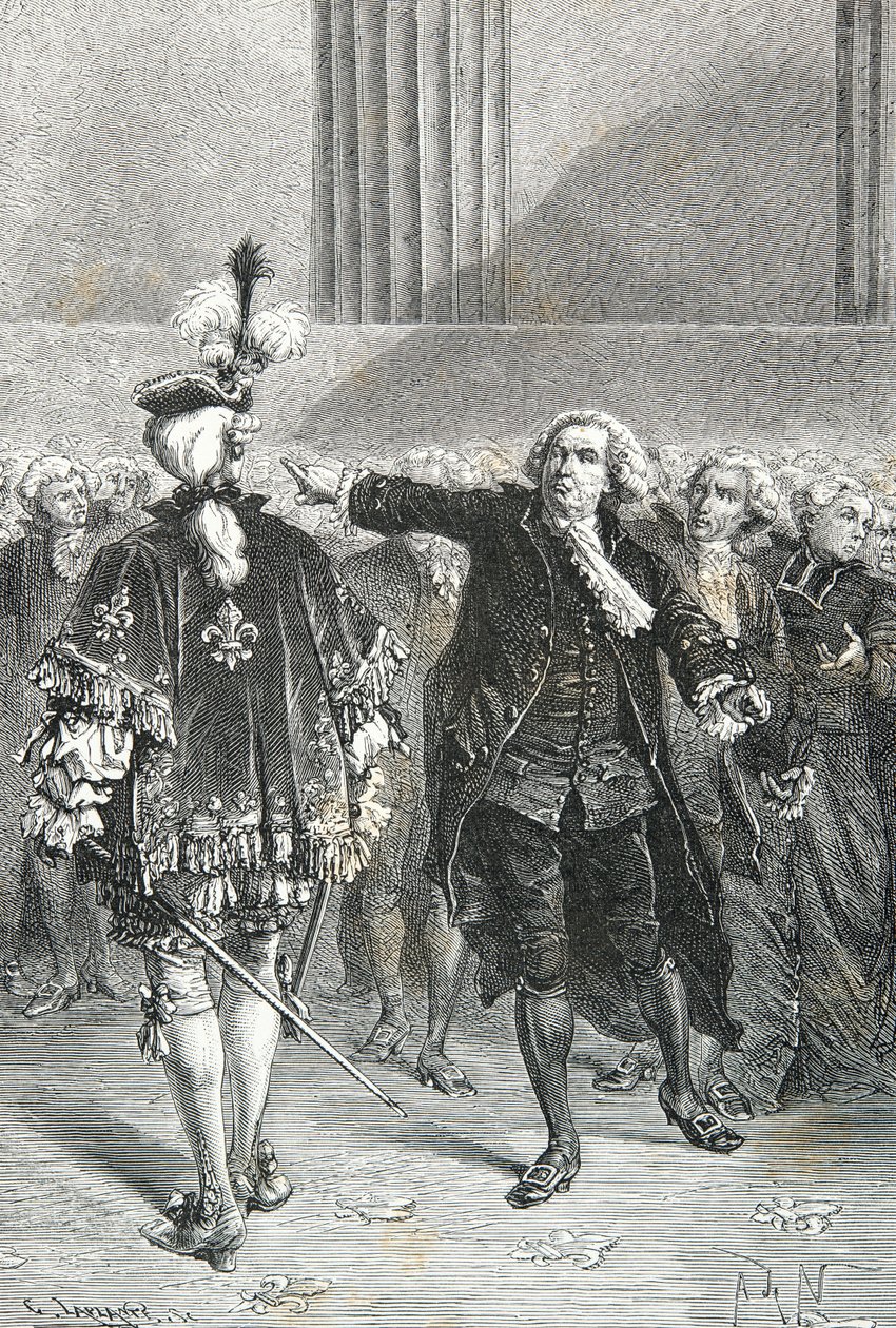 Mirabeau exclama "Ve y di a los que te han enviado que estamos aquí por voluntad del pueblo y que sólo saldremos por la fuerza de las bayonetas". de Alphonse Marie de Neuville