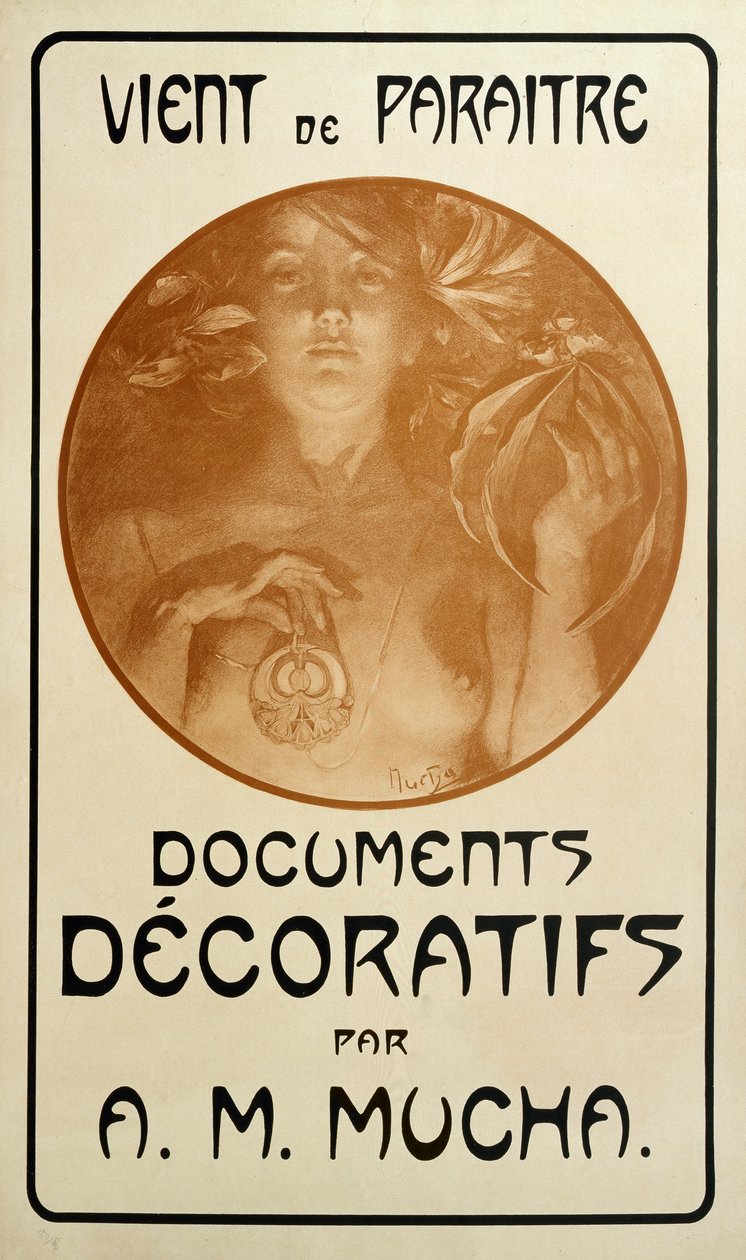 Anuncio del monográfico Documentos Decorativos de Alphonse Mucha, 1902 de Alphonse Mucha