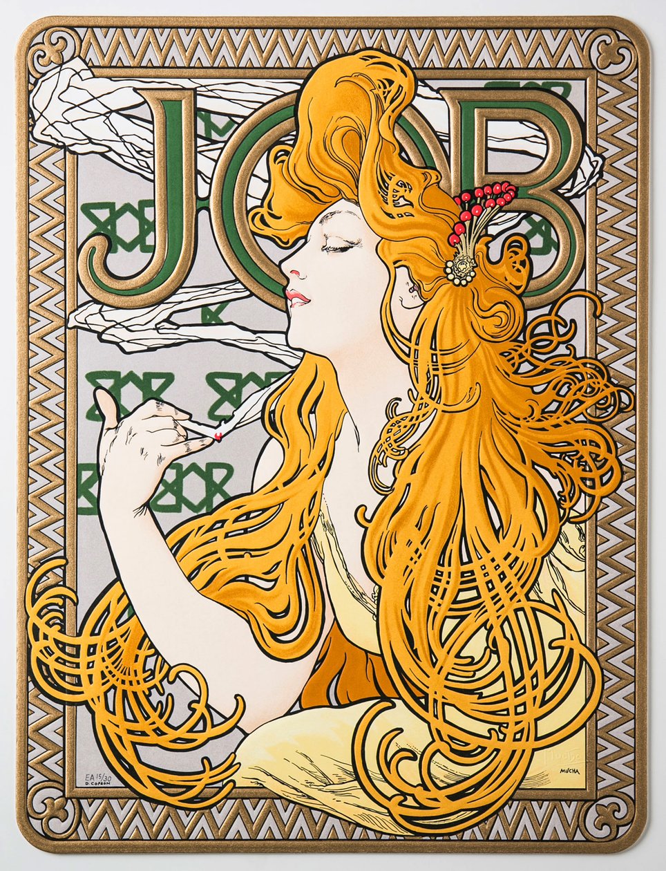 Cartel publicitario para el papel de seda Job, 1897 de Alphonse Mucha