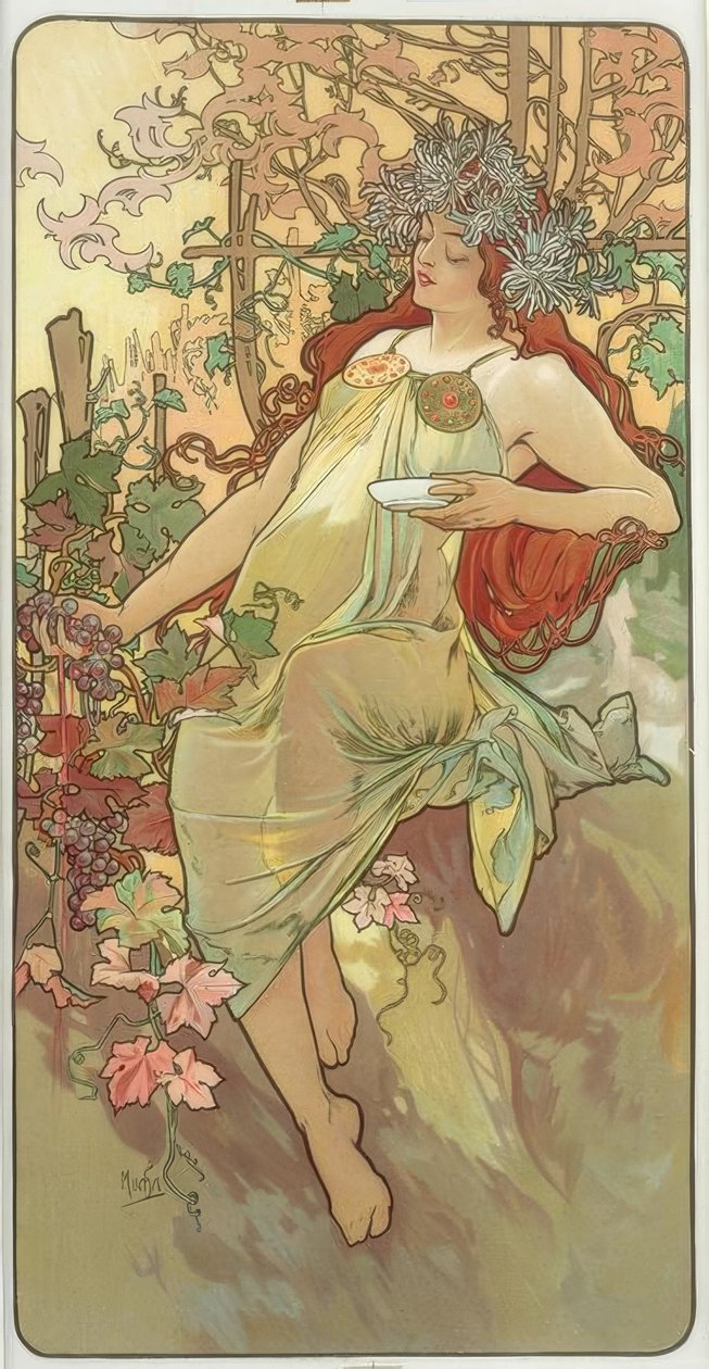 Otoño de Alphonse Mucha