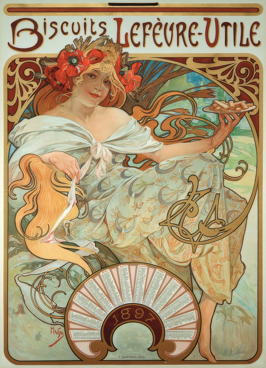 Galletas Lefèvre-Utile de Alphonse Mucha