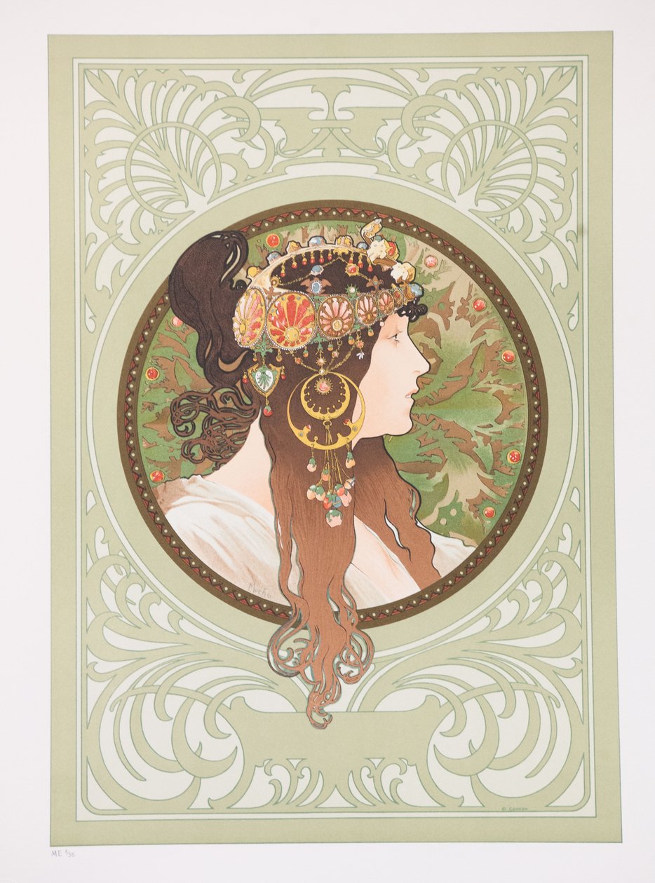 Cabezas bizantinas: Morena, 1897 de Alphonse Mucha