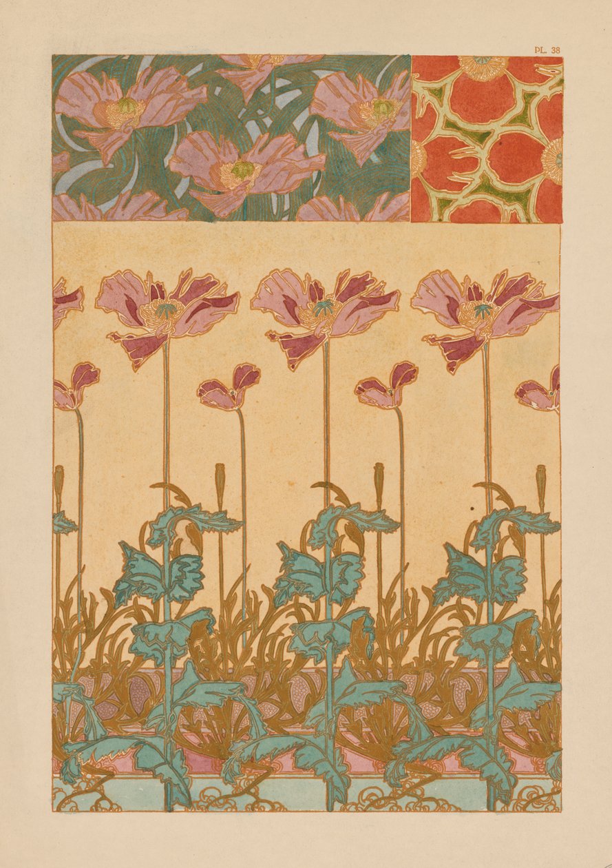 Documents Decoratifs: Orientalische Mohnblumen de Alphonse Mucha