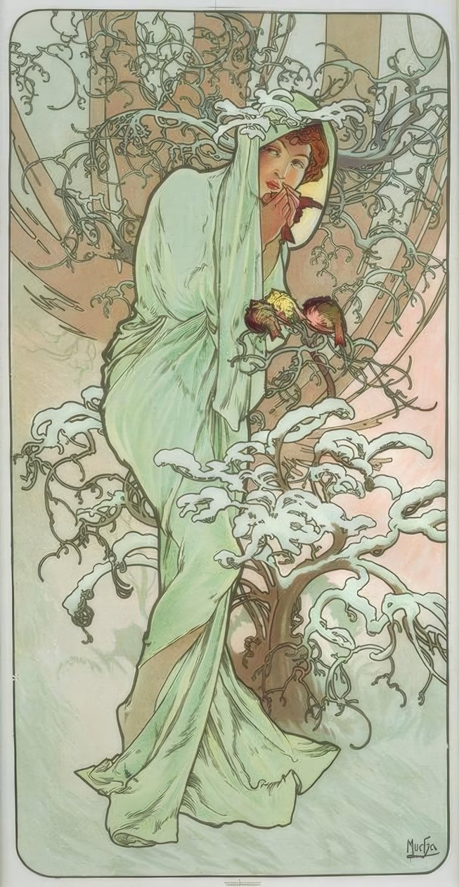 Invierno de Alphonse Mucha