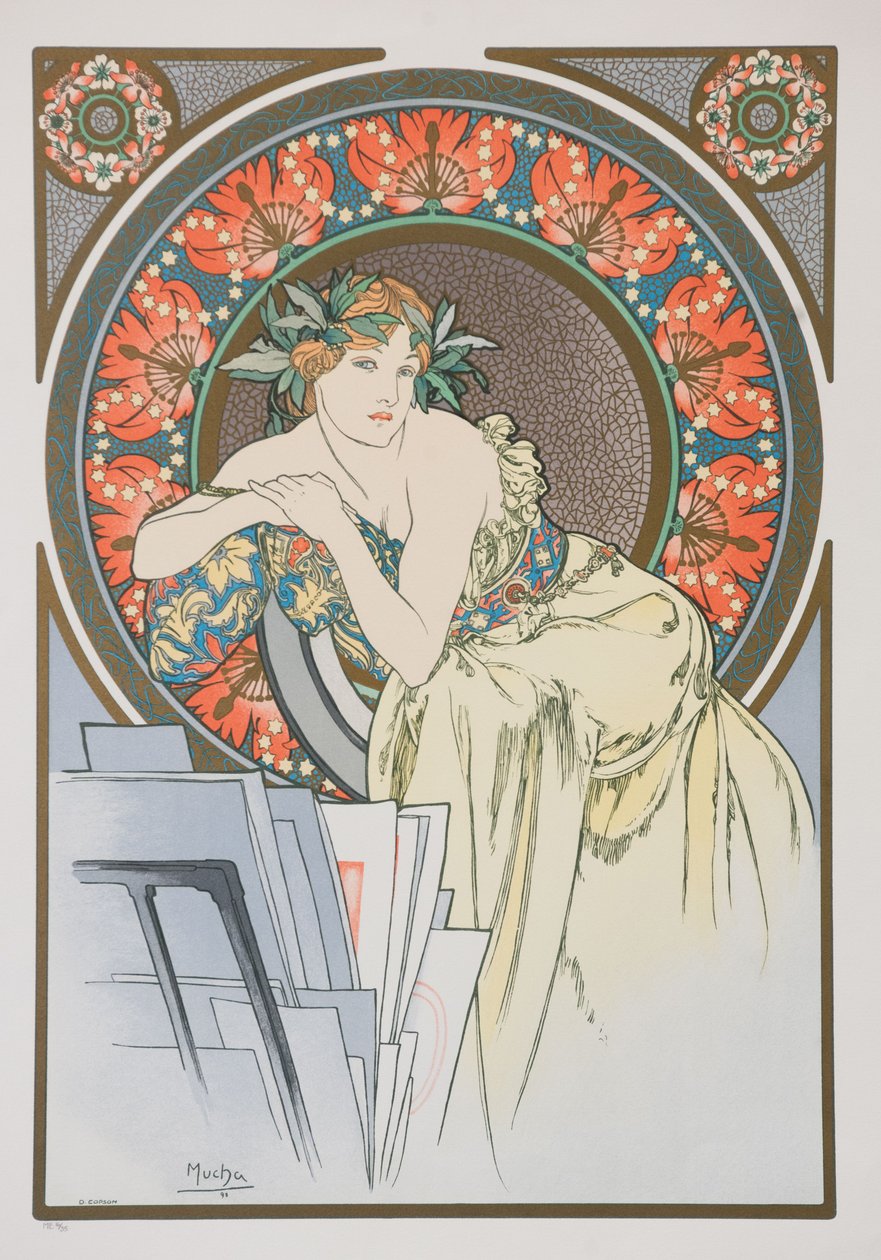 La Mujer con Amapolas, 1898 de Alphonse Mucha