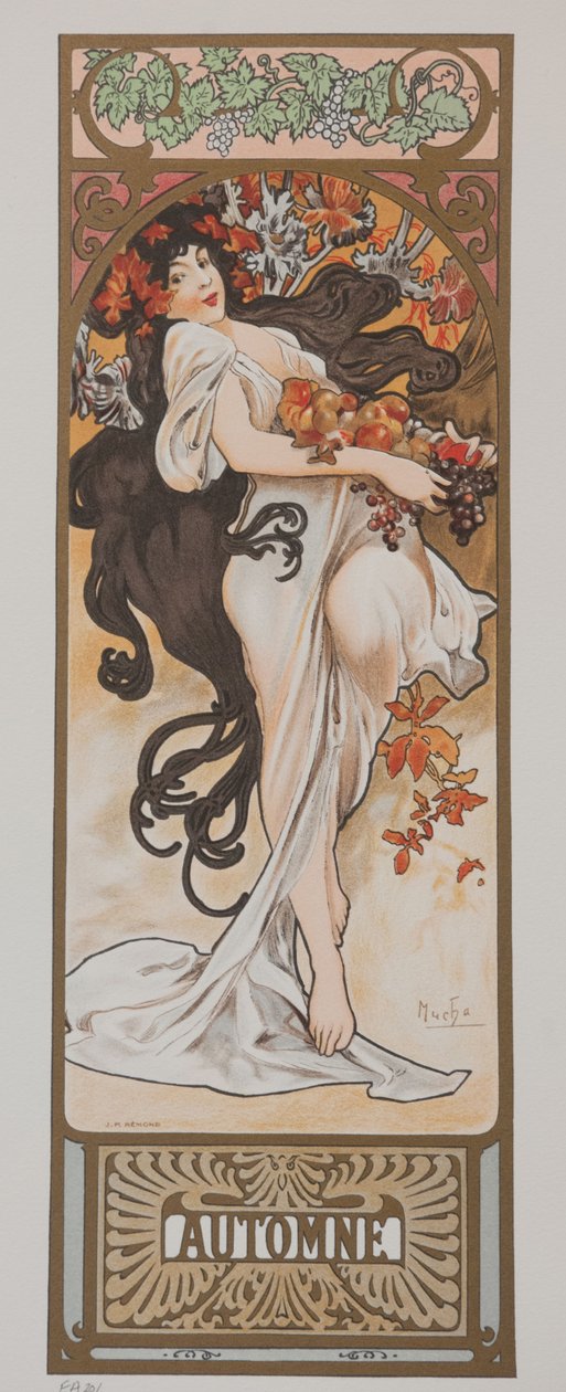 Las estaciones. Otoño, 1897 de Alphonse Mucha
