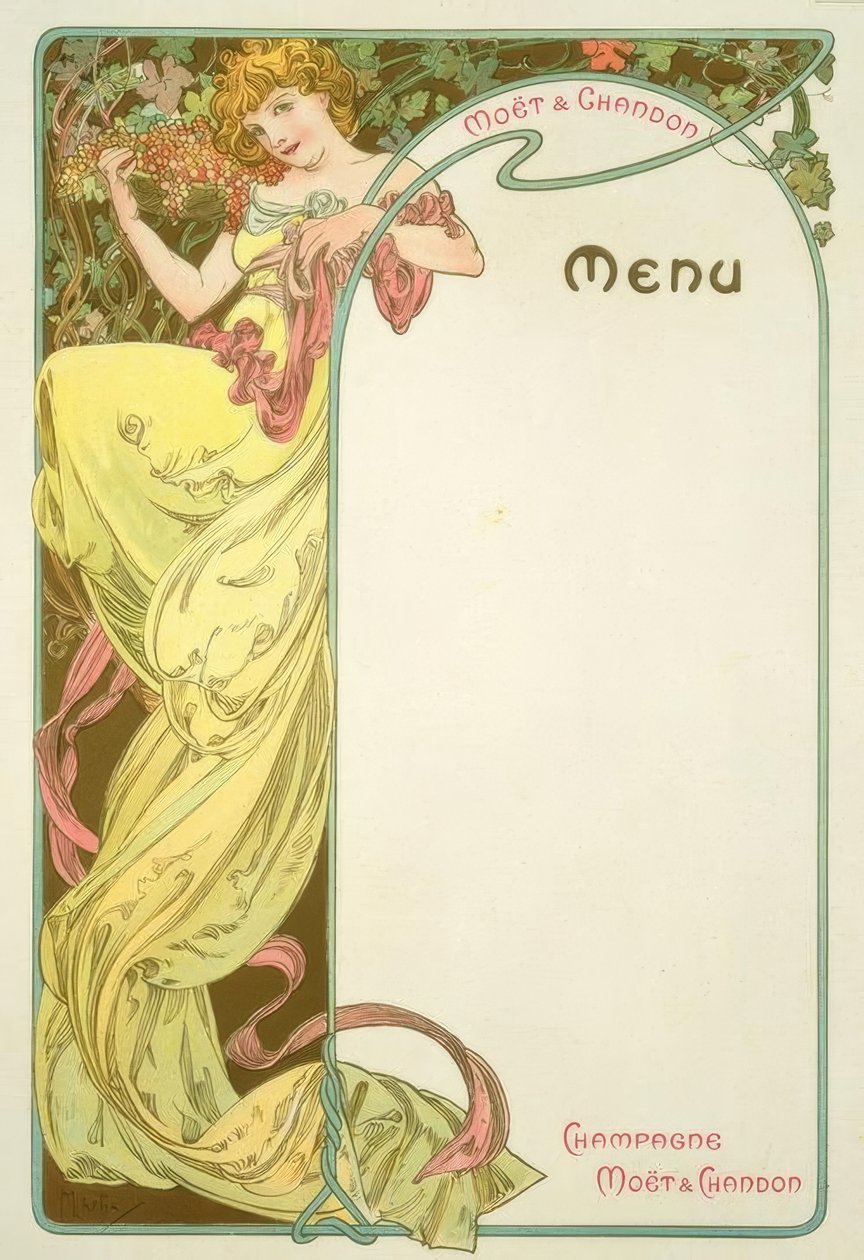 Moët & Chandon / Menú de Alphonse Mucha