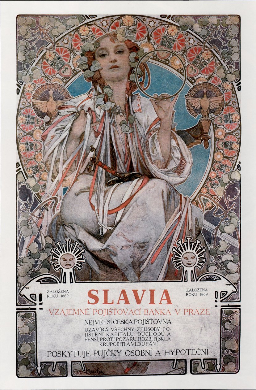 Póster de Slavia, 1907 de Alphonse Mucha
