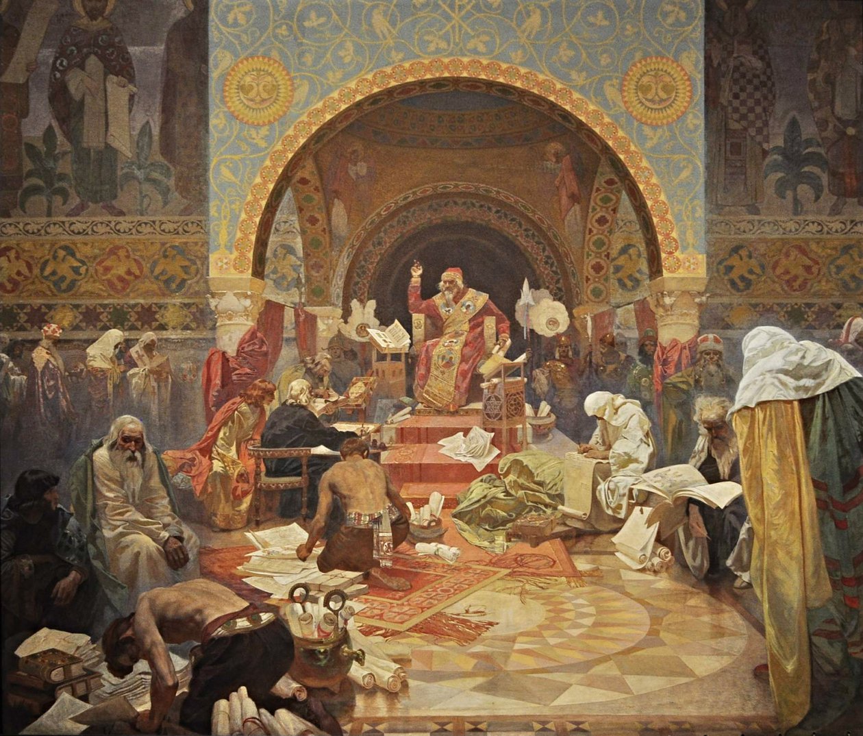 El Zar Búlgaro Simeón El ciclo La Epopeya Eslava de Alphonse Mucha