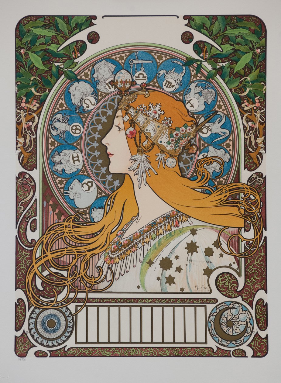 Zodiaco, 1896 de Alphonse Mucha