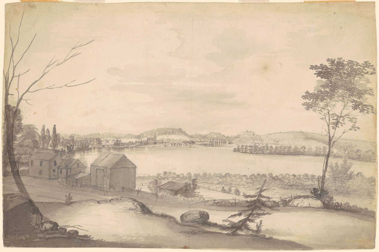 Estudio para "Vista de Springfield en el río Connecticut" de Alvan T. Fisher