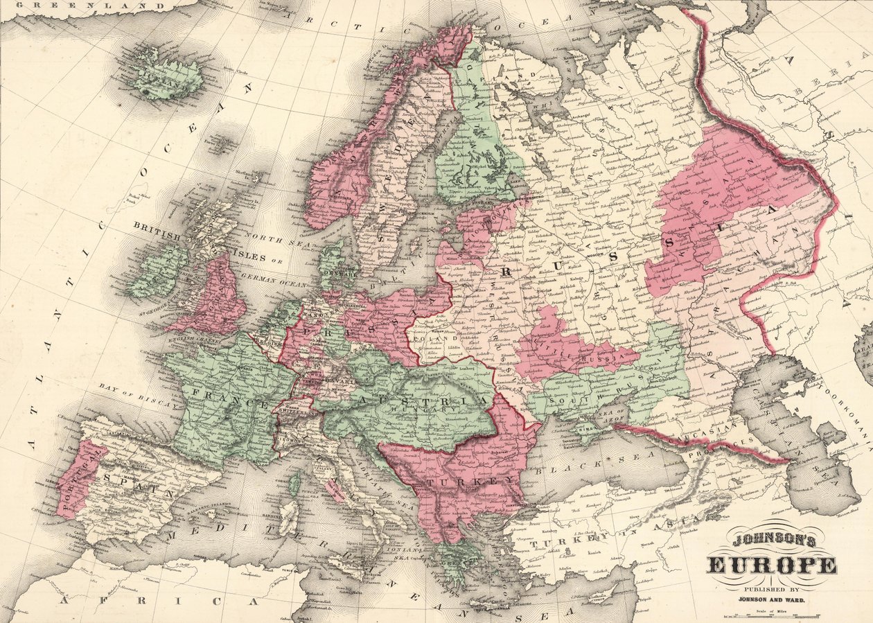 Europa de Johnson publicada por Johnson y Ward de Alvin Jewett Johnson