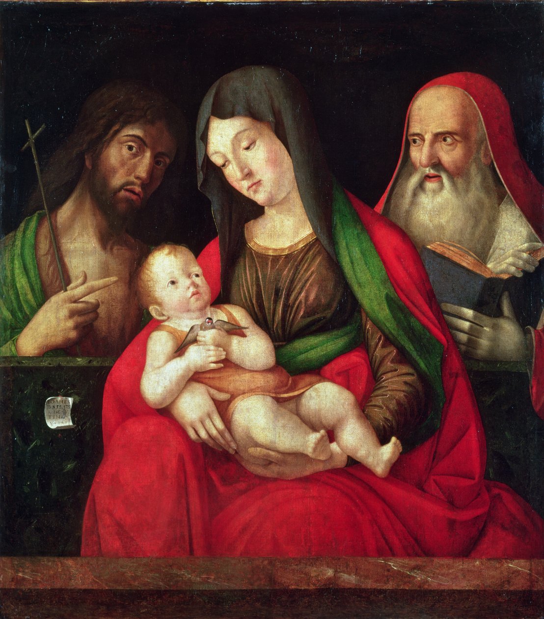 Virgen y Niño con San Juan Bautista y San Jerónimo (panel) de Alvise Vivarini