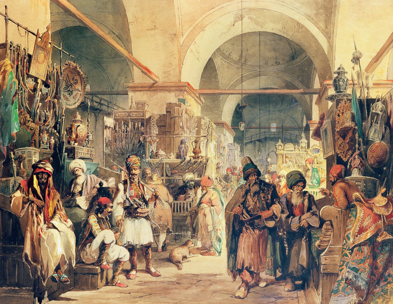 Un Bazar Turco, 1854 de Amadeo Preziosi
