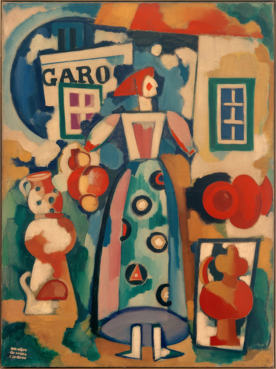 Canción popular - La rusa y el Figaro de Amadeo de Souza Cardoso