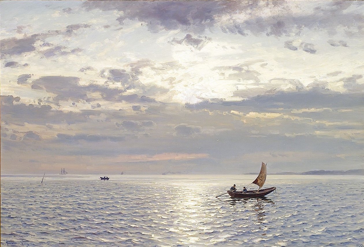 Atardecer sobre el mar de Amaldus Nielsen