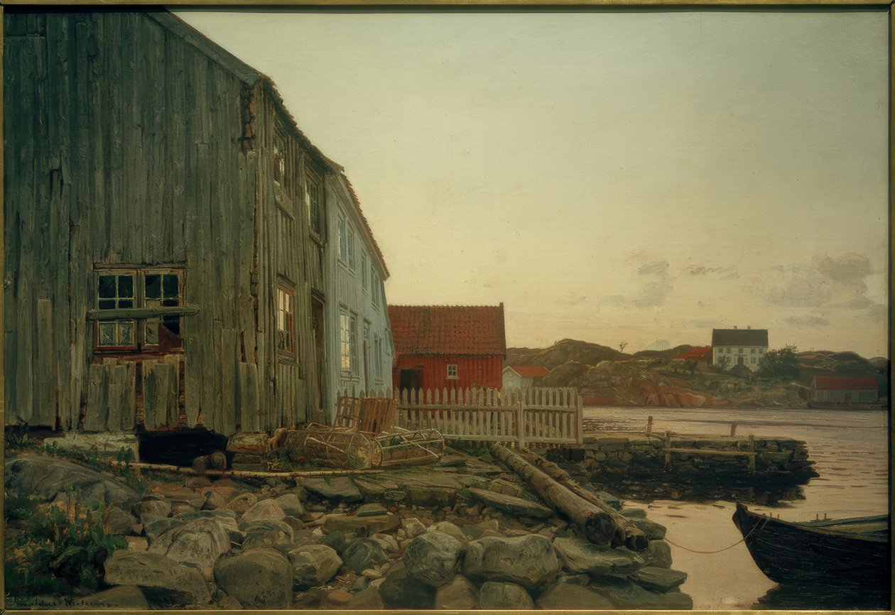 Una cabaña de pescadores, Altes Hellesund de Amaldus Nielsen