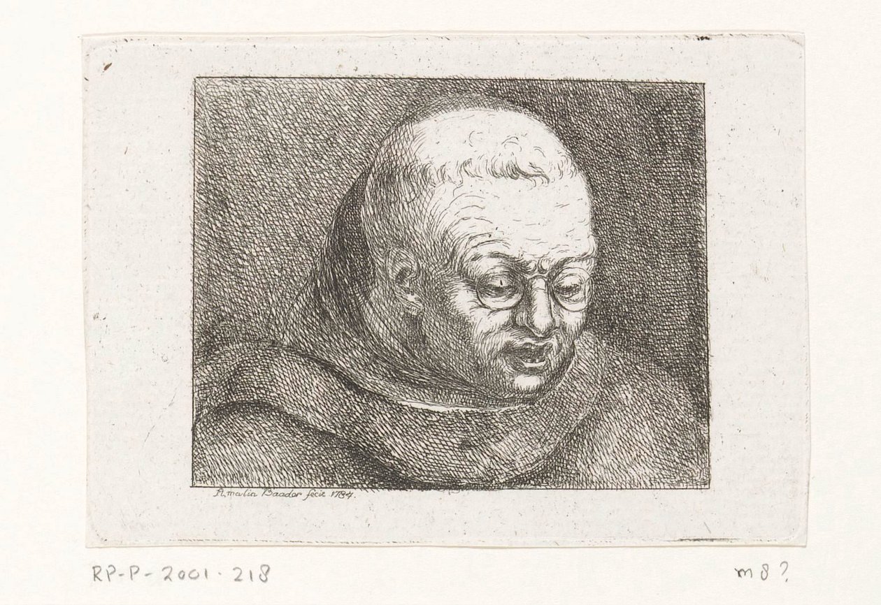 Busto de monje con gafas de Amalie Baader