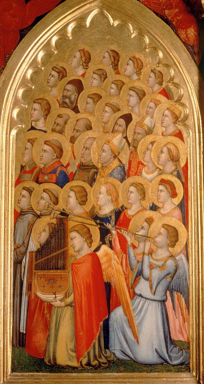 Ángeles de la Coronación de la Virgen Políptico (panel de la extrema derecha) de Ambrogio Bondone Giotto