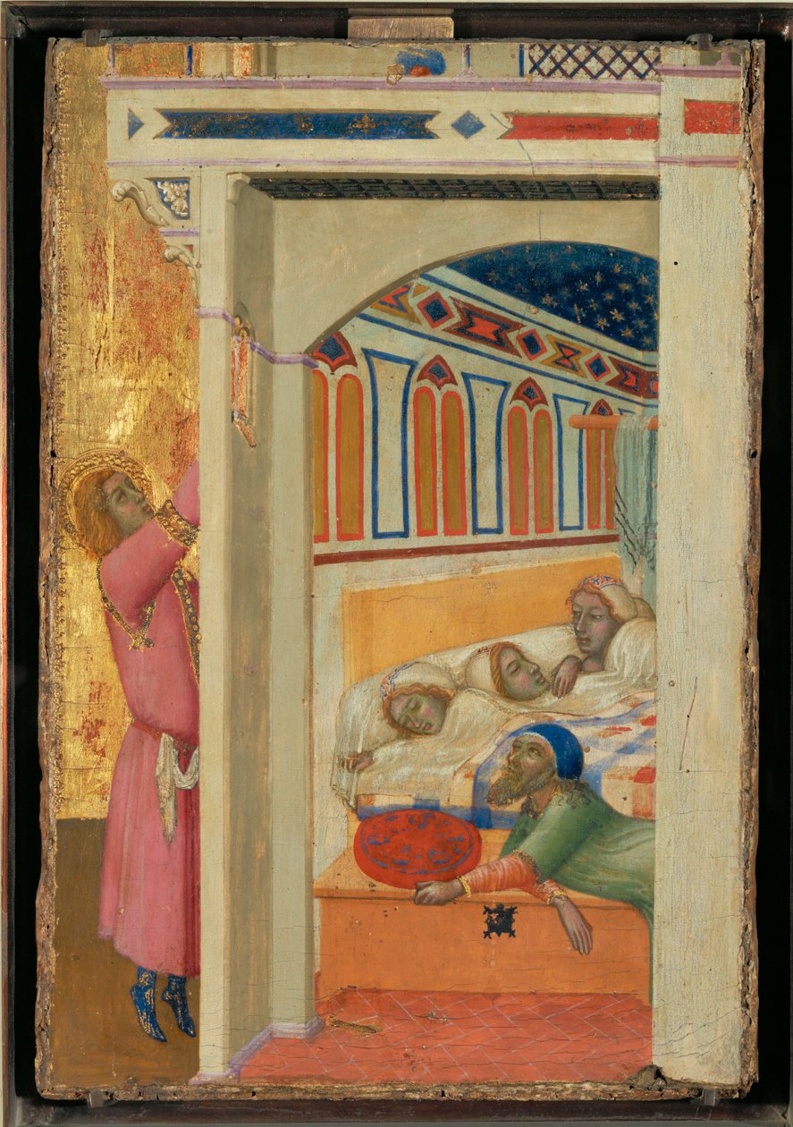 San Nicolás de Bari ofreciendo una dote a chicas pobres San Nicolás de Bari ... de Ambrogio (circle of) Lorenzetti