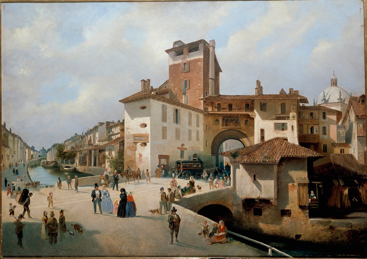 Vista de la puerta Ticinese, Milán de Ambrogio Fermini