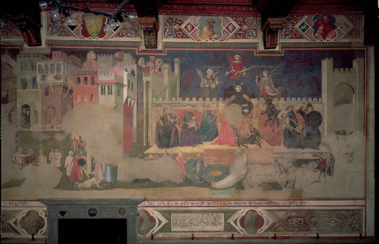 Alegoría del mal gobierno, 1388-40 de Ambrogio Lorenzetti