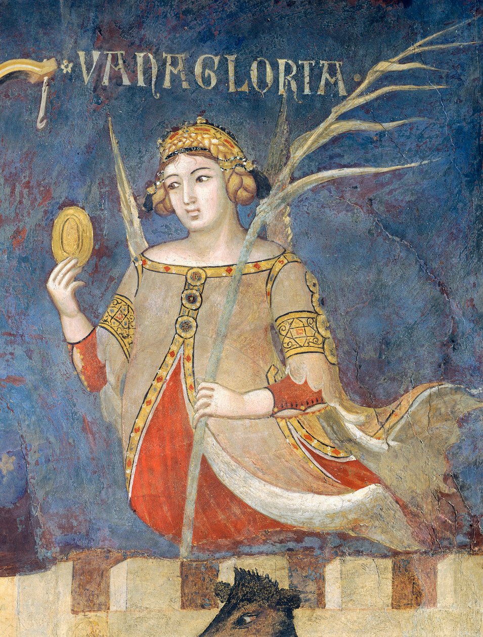 Alegoría del Mal Gobierno, vanagloria (detalle) de Ambrogio Lorenzetti