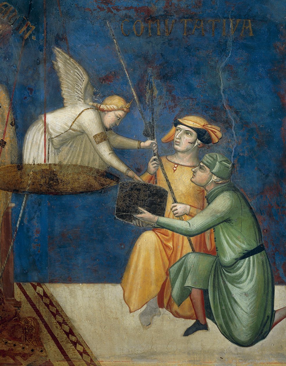 Alegoría del Buen Gobierno, Justicia Conmutativa o Castigo Conmutativo, (detalle) de Alegoría y Efectos del Buen y Mal Gobierno en la Ciudad y el Campo de Ambrogio Lorenzetti