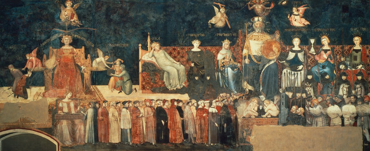 Alegoría del Buen Gobierno (detalle) de Ambrogio Lorenzetti