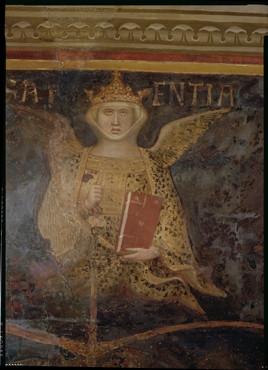 Alegoría del Buen Gobierno, detalle de la Sabiduría, 1338-40 de Ambrogio Lorenzetti