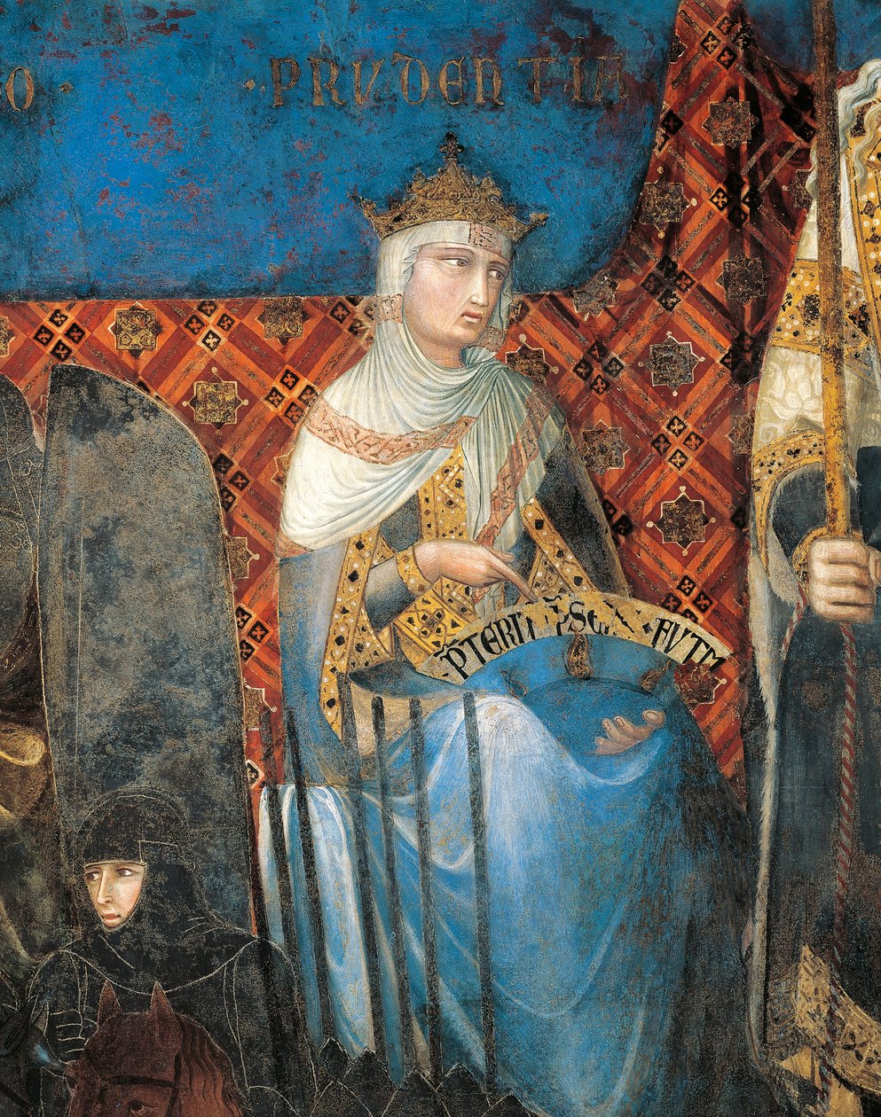 Alegoría del Buen Gobierno, prudencia (detalle) de Ambrogio Lorenzetti