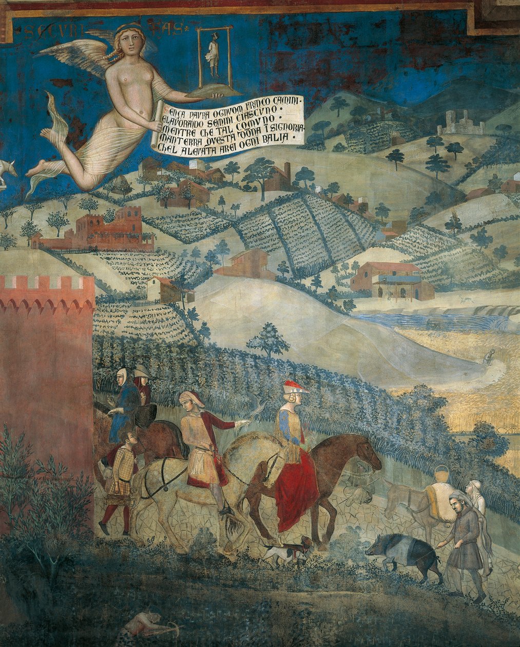 Efectos del buen gobierno en el campo (detalle) de Ambrogio Lorenzetti
