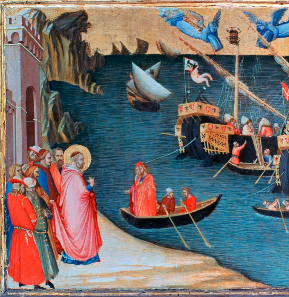 San Nicolás salva a Mira de la hambruna, c1327-1332 de Ambrogio Lorenzetti