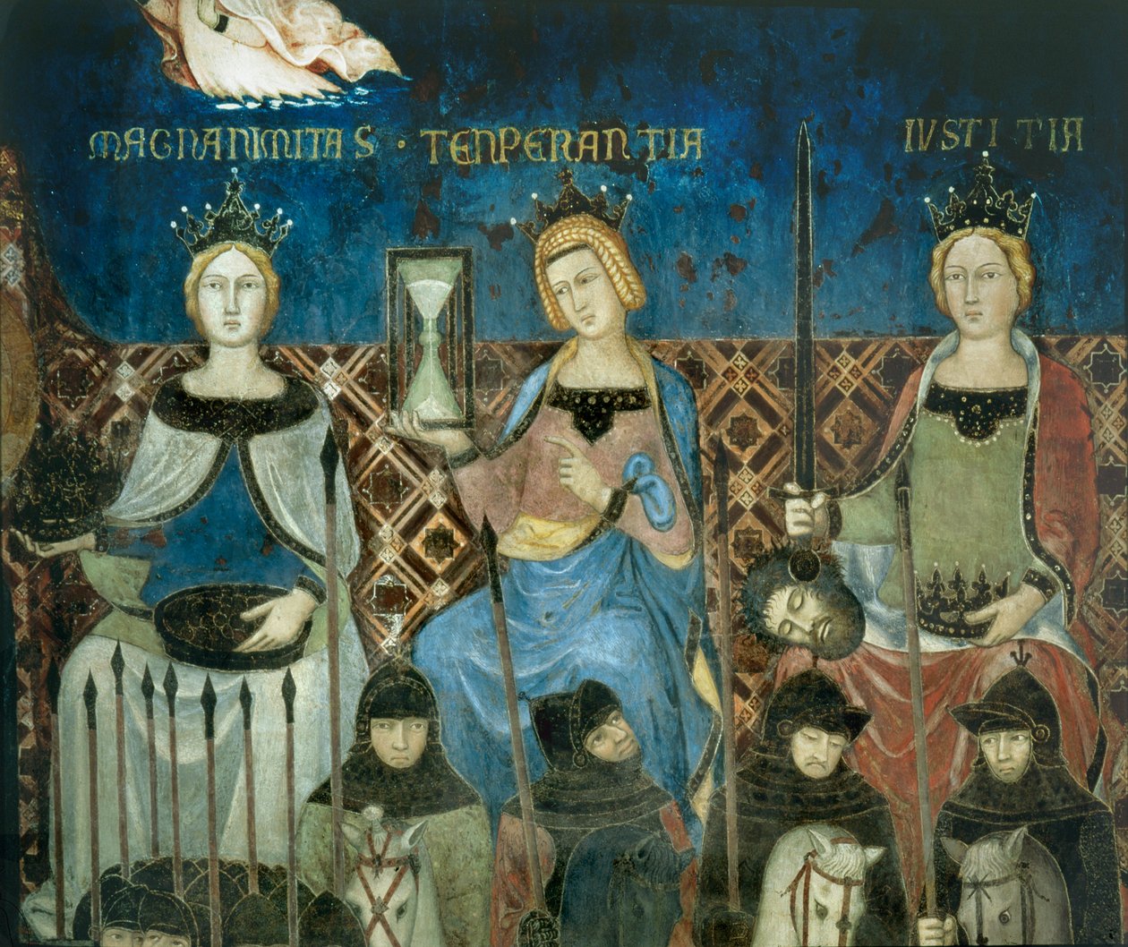 La alegoría del buen gobierno ... (pintura mural) de Ambrogio Lorenzetti