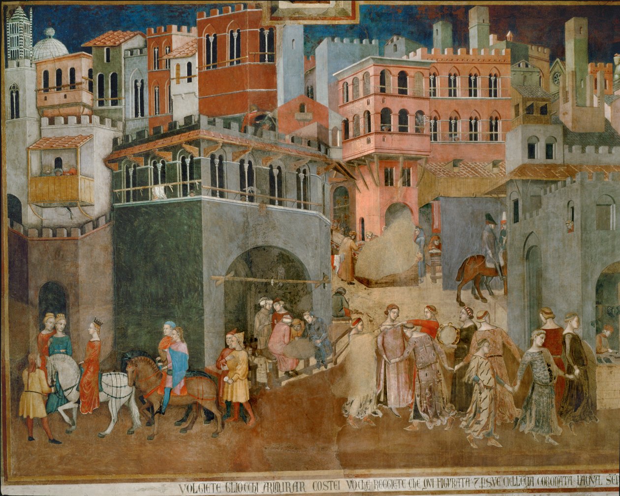 Las bendiciones del buen gobierno (fresco) de Ambrogio Lorenzetti