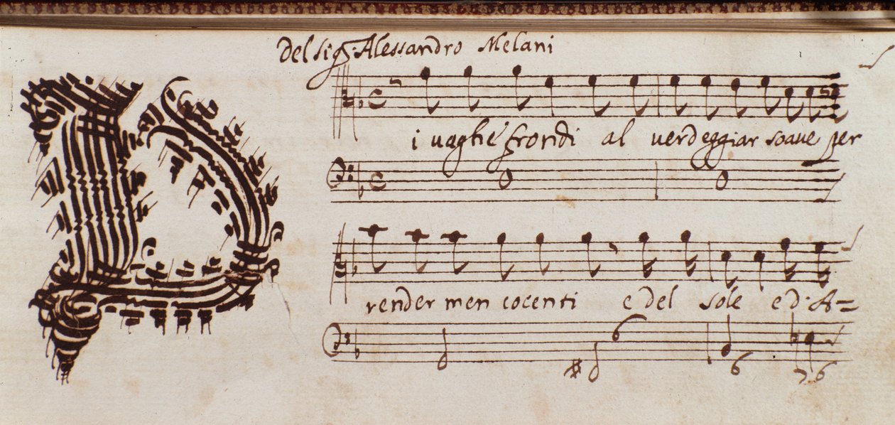 Página de colección de partituras de Alessandro Stradella de Ambrogio Preda