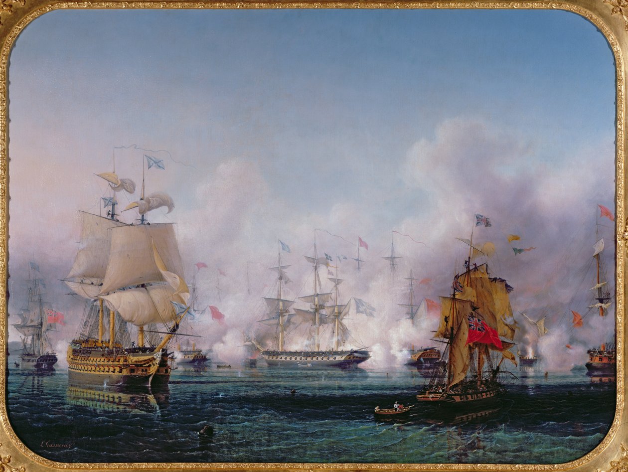Episodio de la Batalla de Navarino, 20 de octubre de 1827, c.1853 de Ambroise Louis Garneray