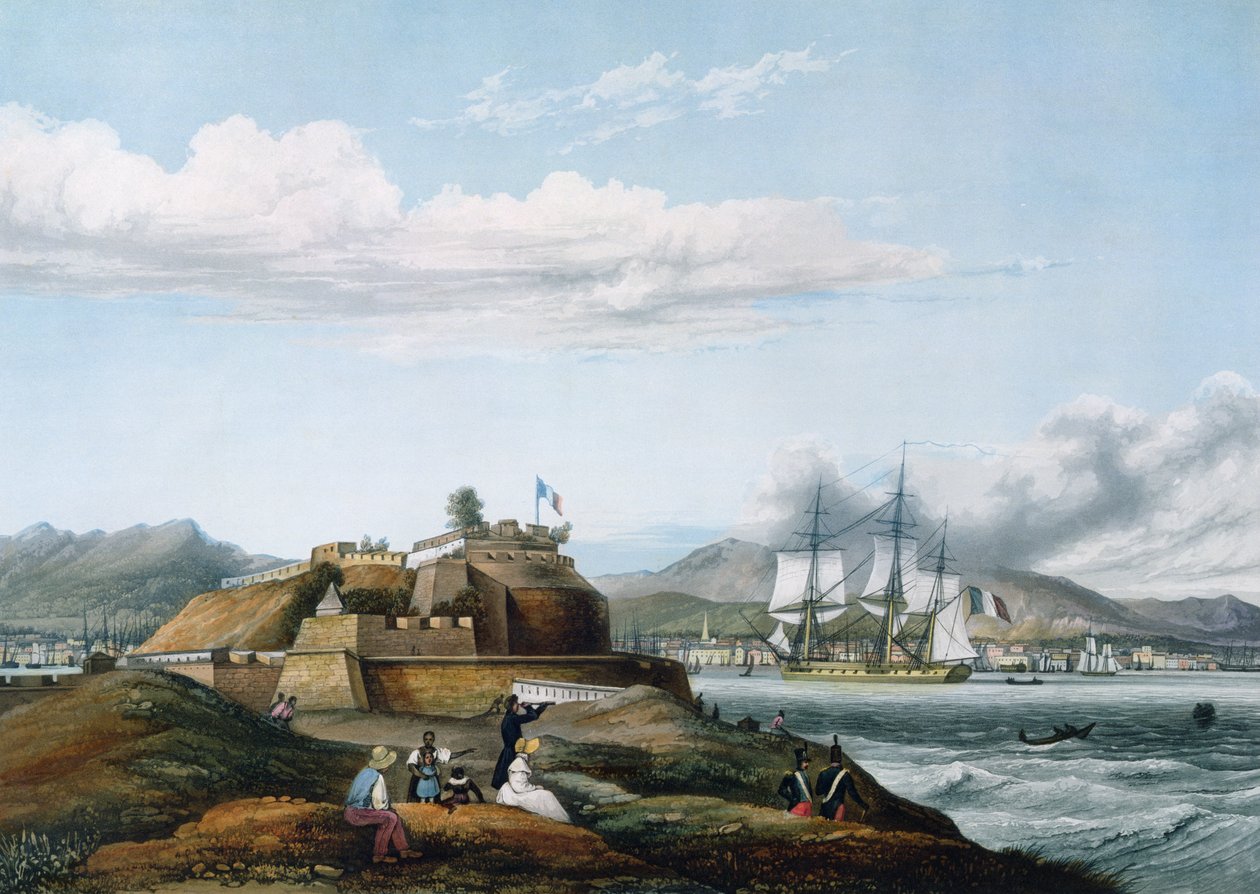 Vista de Fort Royal, Martinica de Ambroise Louis Garneray