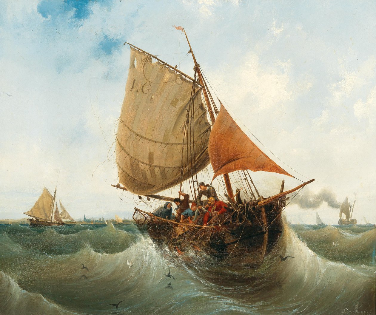 Pesca en la costa de Ambroise Louis Garneray