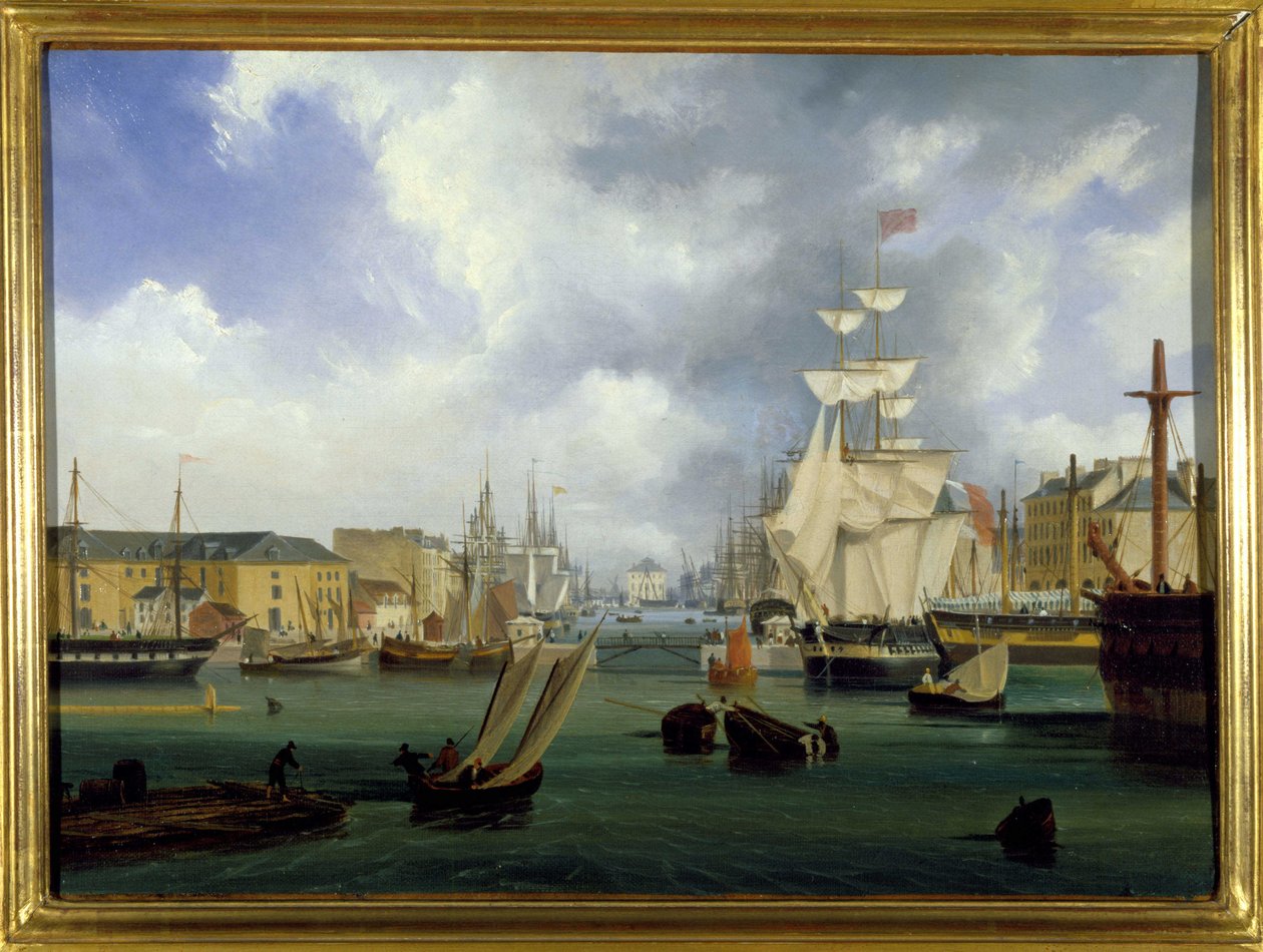 El puerto de Le Havre, el Gran estanque, por Louis Garneray, sd. circa 1820 de Ambroise Louis Garneray