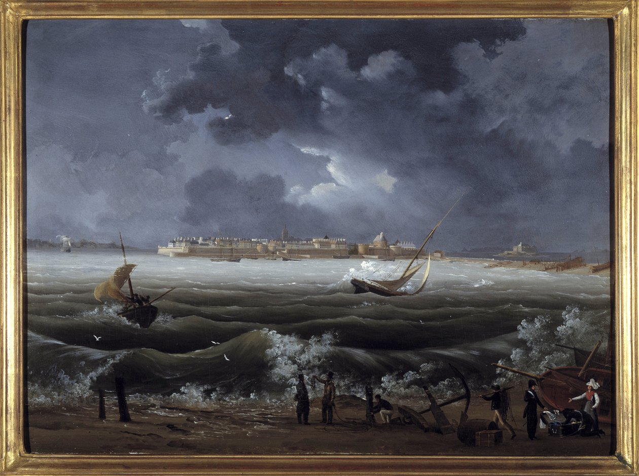 Saint Malo, por Louis Garneray, sd. circa 1820 de Ambroise Louis Garneray