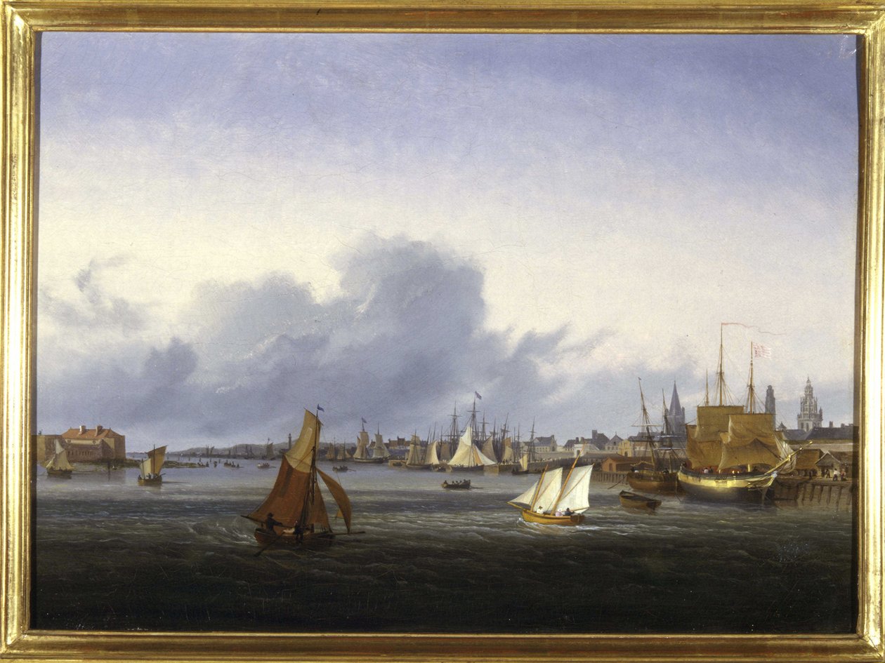El Puerto de Calais por Louis Garneray, sd. circa 1820 de Ambroise Louis Garneray