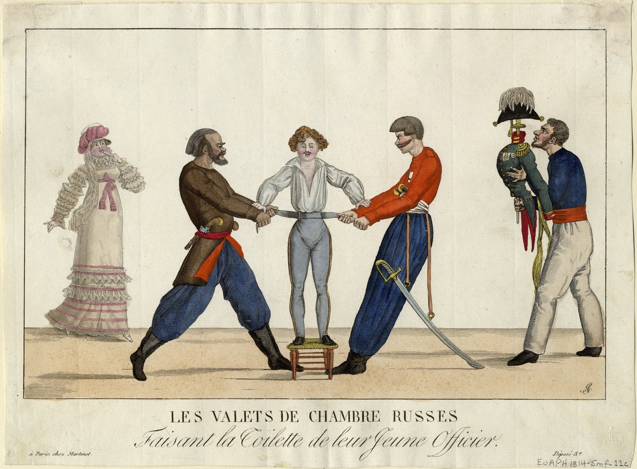Aseo de un joven oficial ruso, c. 1815 de Ambroise Louis Garneray