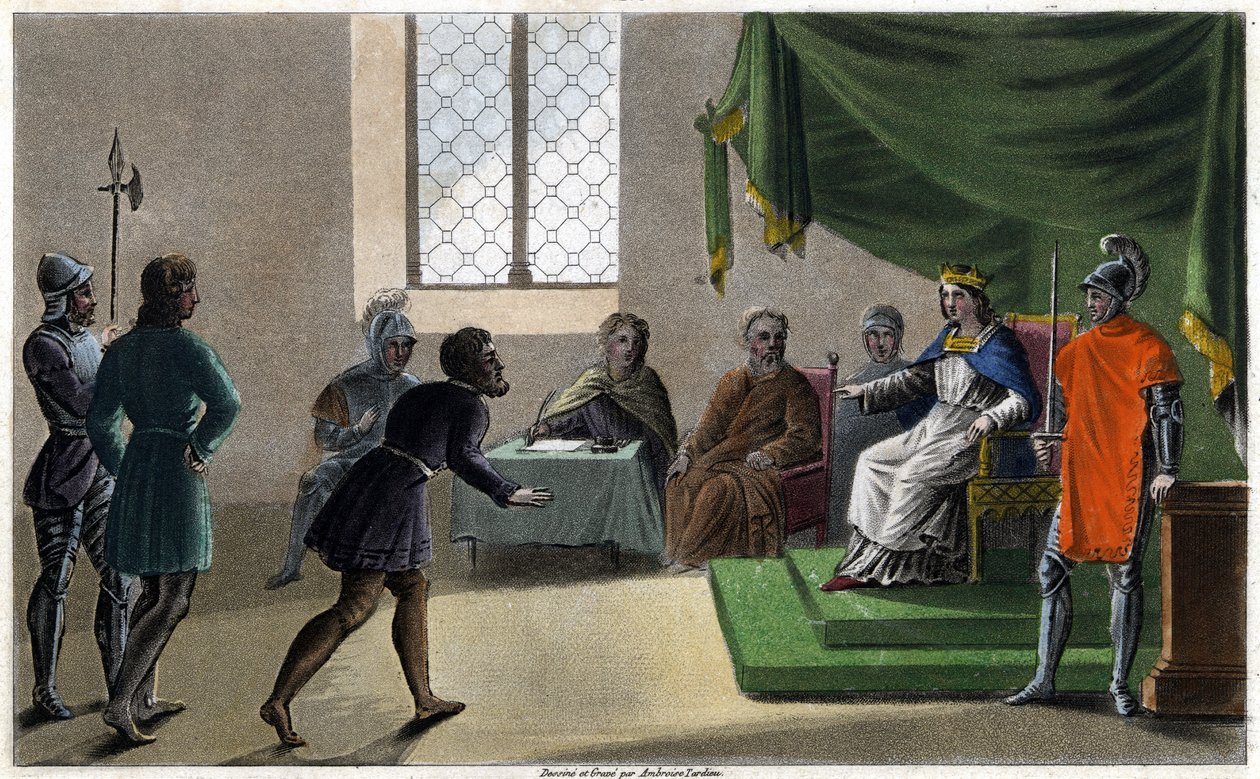 Childeberto II el justo impartiendo justicia a sus súbditos (711) de Ambroise Tardieu