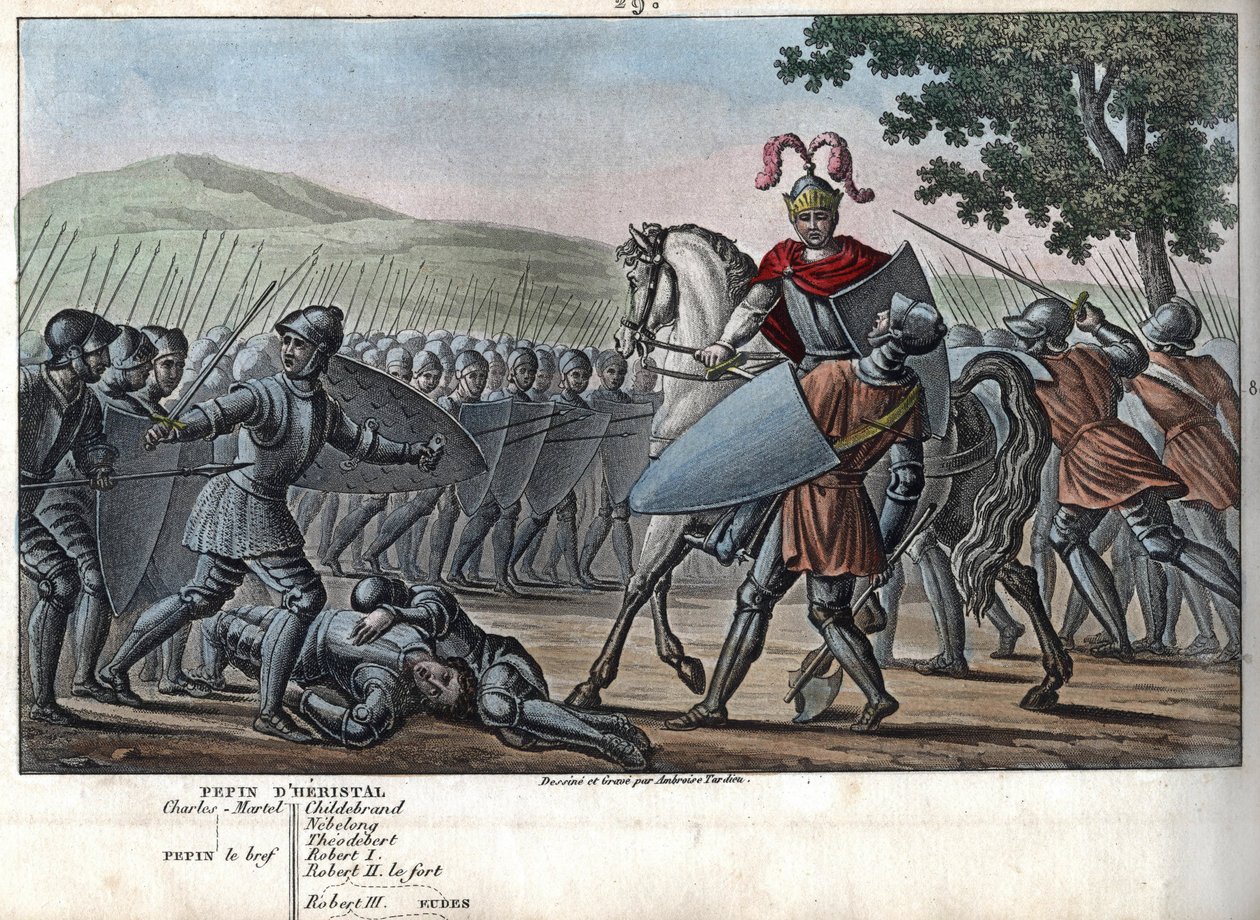 Eudes (Odon) (860 - 898), la dinastía carolingia, lideró la Batalla contra los normandos y defendió victoriosamente París (885 - 887) - Diseñado y grabado por Ambroise Tardieu en 1825. de Ambroise Tardieu